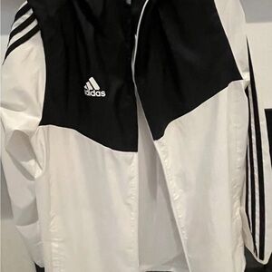 Adidas Black and White Windbreaker jacket
